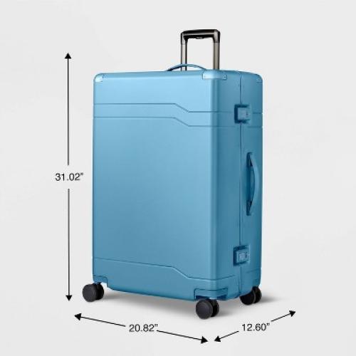 Signature Hardside Trunk Large Checked Spinner Suitcase Blue - Open Story™( The combination is locked)