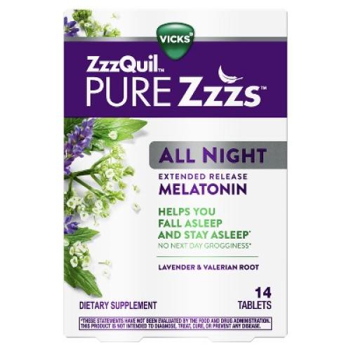 Pure Zzzs All Night Extended Release Melatonin Tablets - 14ct 2 Pack