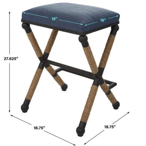 Uttermost Firth Rustic Navy Counter Stool