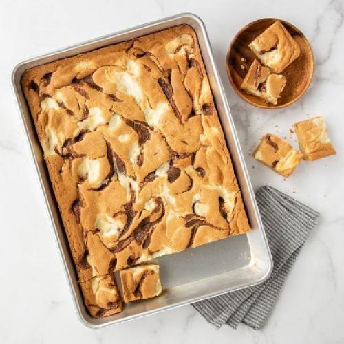 Nordic Ware 17.9x13 Aluminum Naturals High Sided Cake Sheet Pan: Hand Wash, Oven-Safe Baking Pan, Silver