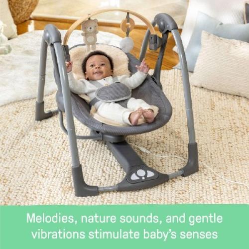 Ingenuity Every Season Swing 'n Go Portable Baby Swing - Wesley - Beige