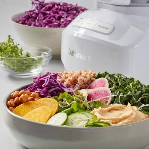 Cuisinart 9 Cups 350W Core Food Processor White FP-9CF: Continuous Feed, Reversible Disc, Dishwasher-Safe Parts