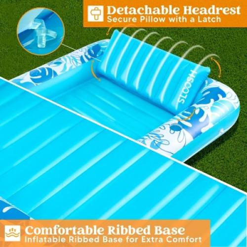 Sloosh Inflatable Tanning Pool Suntan Lounge Lounger Float for Adults Extra Large Suntan Tub Pool Floats Sun Tan Tub -Blue