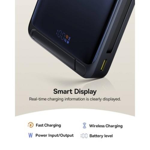 Baseus Nomos Qi2 45W 10000mAh Magnetic Power Bank with Built-In USB-C Cable - Black