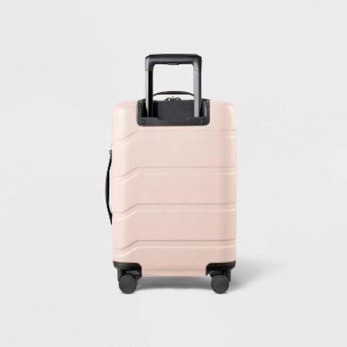 Hardside Carry On Suitcase Pink - Open Story™: 8-Wheel Polycarbonate Luggage