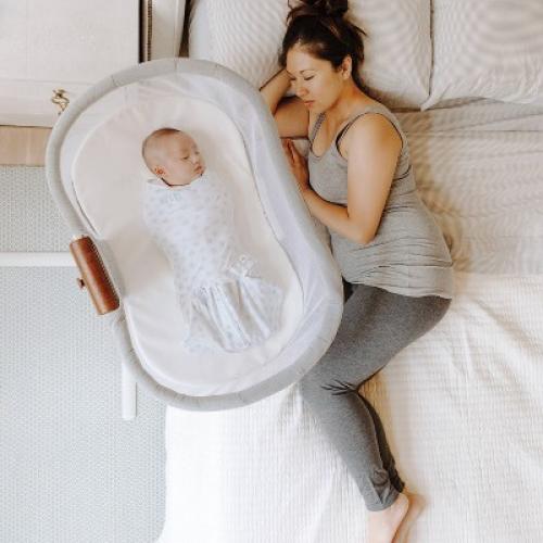 HALO Innovations BassiNest Swivel Sleeper Luxe - Dove Gray Tweed