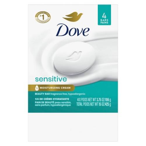 Dove Beauty Sensitive Skin Unscented Beauty Bar Soap - 8pk - 3.75oz each