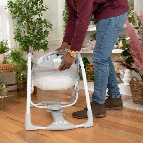 Ingenuity ConvertMe 2-in-1 Compact Portable Baby Swing 2 Infant Seat - Swell