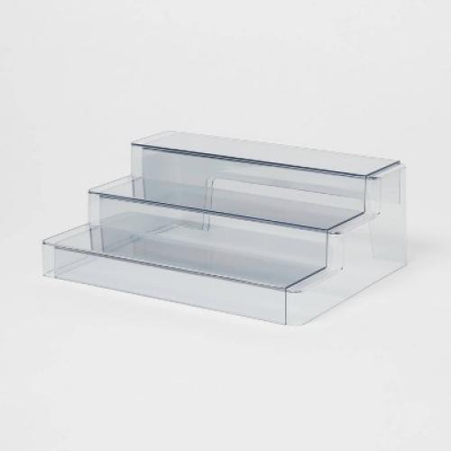 (SIDE CRACKED) Plastic 3-Tier Expandable Shelf Clear - Brightroom™: Kitchen & Pantry Organizer, Polyethylene, Spot Clean, 13.5 Width