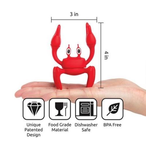 Ototo Holiday Gift Silicone Red Crab Spoon Rest Steam Releaser