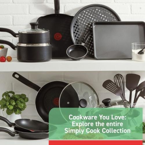 T-fal   Simply Cook Nonstick Cookware Set Black