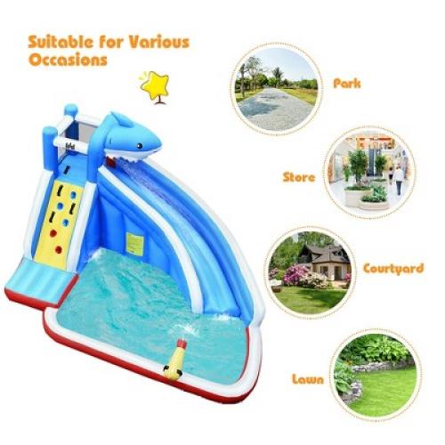 Costway Inflatable Water Slide Animal Shaped Bounce House Castle Splash Water Pool without Blower