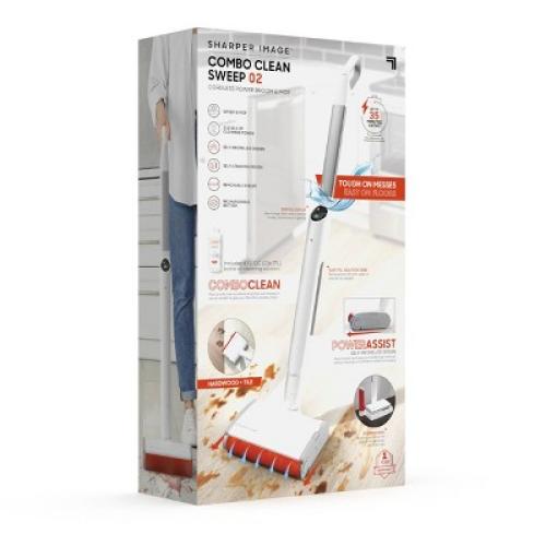 Sharper Image Combo Clean Sweep 02, Cordless Power Broom & Mop White (missing charge)