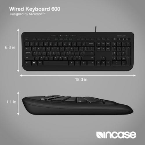 Incase Wired Keyboard 600 ? Designed by Microsoft ? Spill Resistant, Quiet Touch Keys, Plug and Play