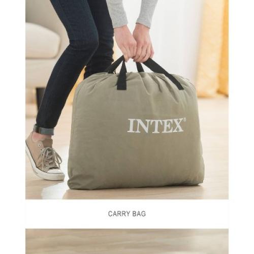 Intex Elevated 18 Pillow Rest Twin Air Mattress with Internal Pump - Off-White/Blue