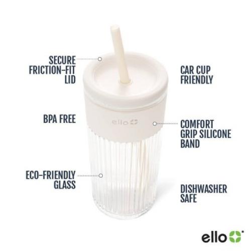 Ello Ava 18oz Straw Tumbler Cream MISSING STRAW