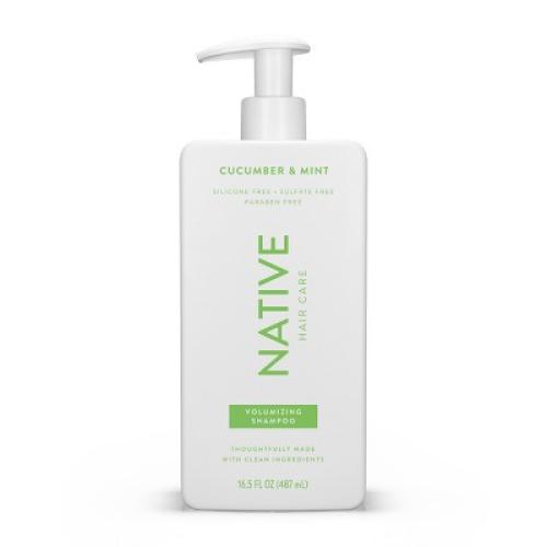 2pack Native Vegan Cucumber & Mint Natural Volume Shampoo, Clean, Sulfate, Paraben and Silicone Free - 16.5 fl oz