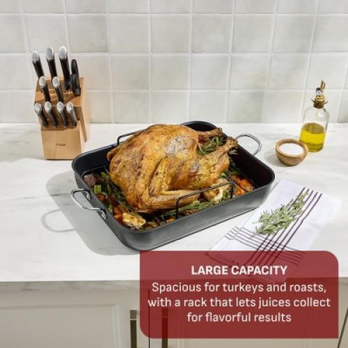 T-Fal Simply Cook 13x16 Nonstick Roaster Black