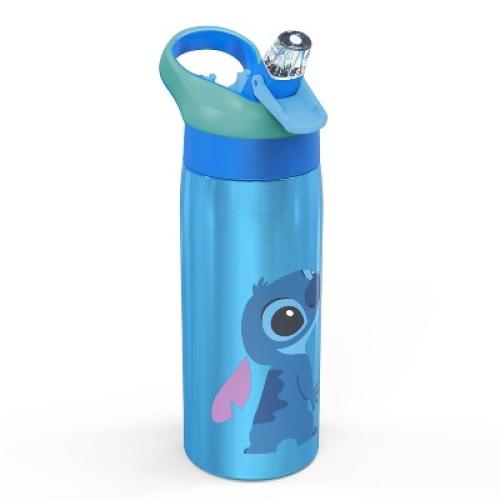 Stitch 19oz Stainless Steel Double Wall Water Bottle - Zak Designs: Kids Disney Portable Drinkware, Dishwasher-Safe