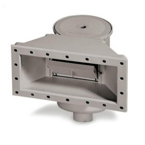 Swimline HydroTools Wide-Mouth Support Thru-Wall Skimmer with Brace for Swimming Pool 14.5 - Gray