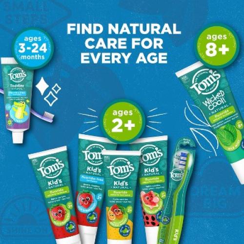 Set of 3 Size 5.1oz Tom’s of Maine Watermelon Wiggle Kids Toothpaste with Fluoride - 5.1oz