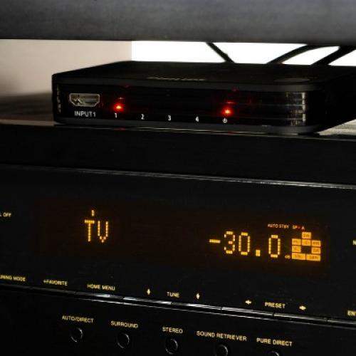 Philips 4 Port 2.2 HDMI Switch with Remote - Black