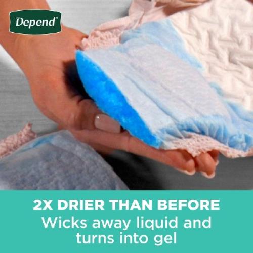 Depend Fresh Protection Adult Incontinence & Postpartum Underwear for Women - Maximum Absorbency  - L - Blush - 72ct