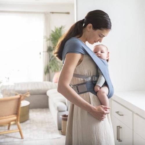 Color Blue Ergobaby Embrace Cozy Knit Newborn Carrier - Oxford Blue