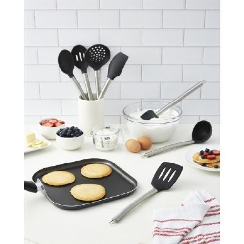 GoodCook Ready 8pc Silicone Tool and Crock Set: Ladle, Spatula, Slotted Turner, Utensil Holder, Dishwasher-Safe