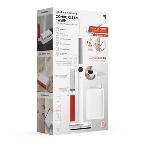 Sharper Image Combo Clean Sweep 02, Cordless Power Broom & Mop White (missing charge)