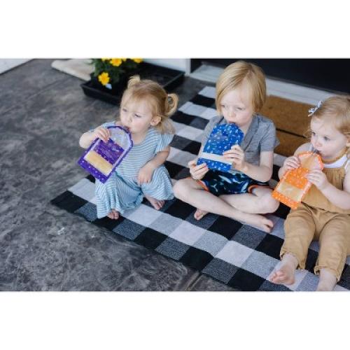 Pixar 10pk Kids Food Pouches - Simple Modern: Reusable & Refillable Off-White Storage Bags, 5oz Capacity