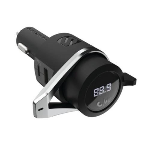 Scosche Bluetooth Power Delivery FM Transmitter 12W USB-A and 18W USB-C - Black