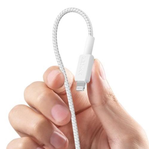Anker 3' Braided Lightning to USB-C Fast Charging Cable - White