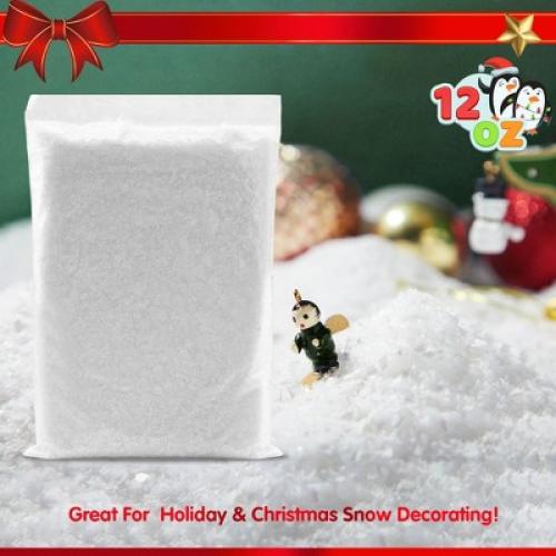 JOYFY 12 Oz Artificial Snow, 320g Plastic Fake Snowflakes for Christmas Tree Decoration Holiday Decor and Winter Displays