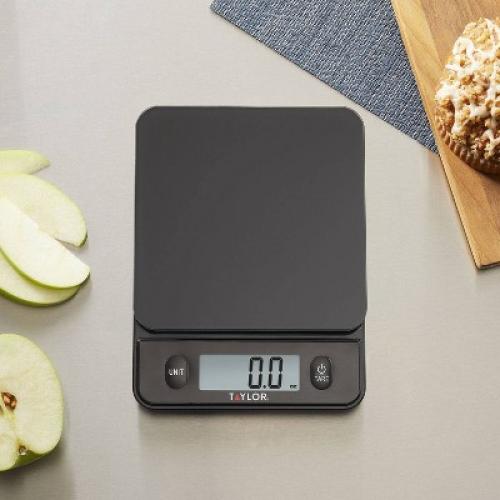 Taylor Digital 11lb Glass Top Food Scale Black