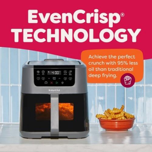 (HANDLE CRACKED) Instant Pot 5.3qt Air Fryer with Odor Erase   Clearcook