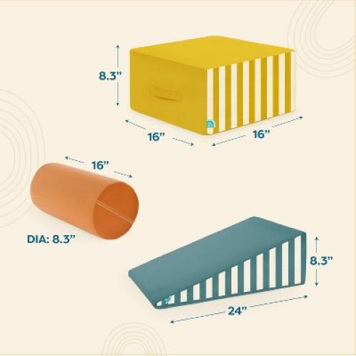 B. toys Modular Foam Shapes Playset with Ramp- Wonder Shapes Balance Board