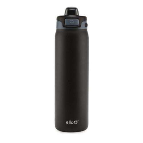 Ello Pop and Fill 22oz Stainless Steel Water Bottle Black