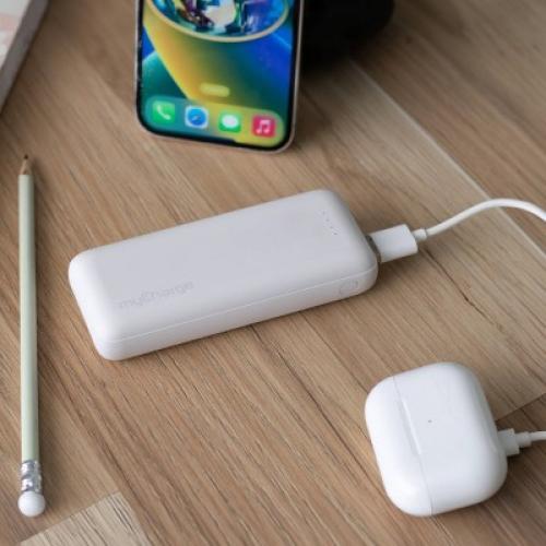 myCharge 10000mAh Power & Go Power Bank - White