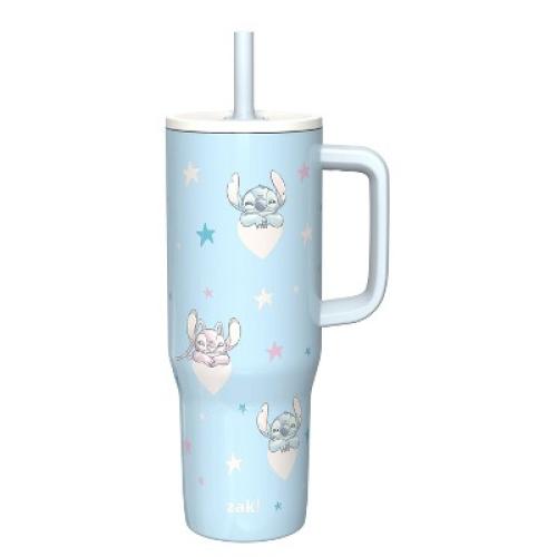 Zak Designs Stitch 30oz Stainless Steel Vacuum Sutton Slim Straw Tumbler with Handle