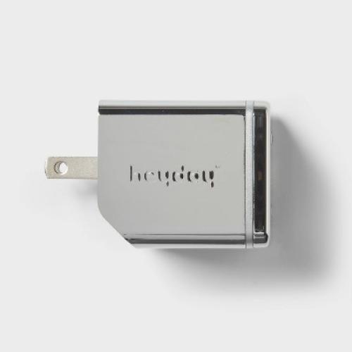 Dual Port USB-C 40W Wall Charger - heyday™ Chrome: Short Circuit Protection Adapter