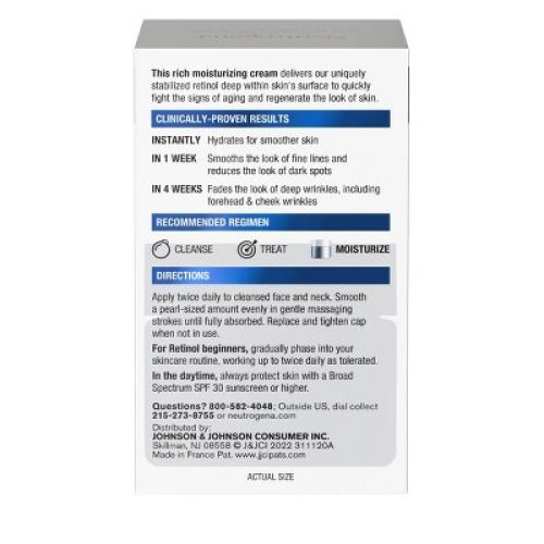 Neutrogena Rapid Wrinkle Repair Retinol Face Moisturizer with Hyaluronic Acid - 1.7 oz