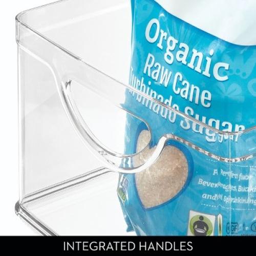 iDesign Stackable Pantry Storage Bin with Handles, Set of 4, Clear, Made in USA