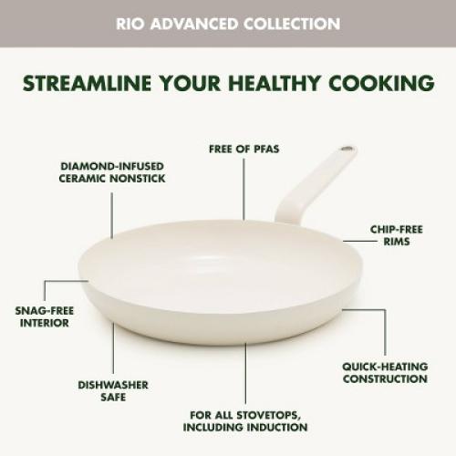 GreenPan Rio Advanced 16pc Ceramic Nonstick Cookware Set Cream‼️only 2 pans‼️