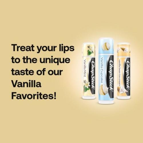 Chapstick Vanilla Favorites Lip Balm - Vanilla Mint, Vanilla Cupcake and Vanilla Bean Ice Cream Flavored - 4 pack