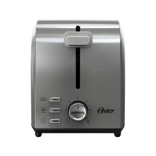 Oster 2-Slice Toaster Stainless Steel With Extra-Wide Slots: Reheat & Bagel Functions, 800W, Spot Clean