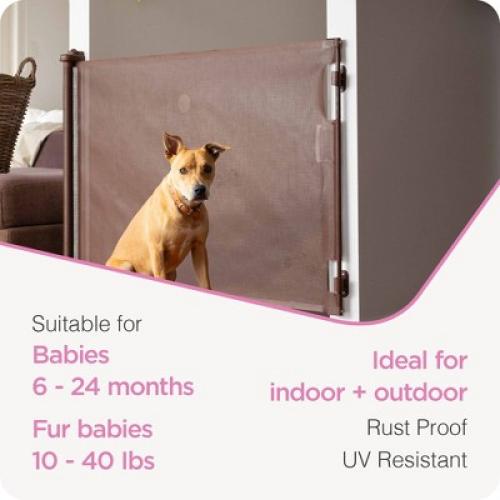 Perma Child Safety 71x33 Retractable Baby Gate 3120 - Brown