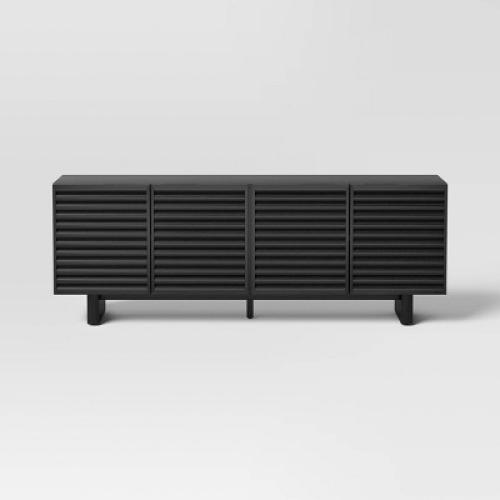 Fluted TV Stand for TVs up to 55 Black - Threshold™: Entertainment Center with Adjustable Shelves