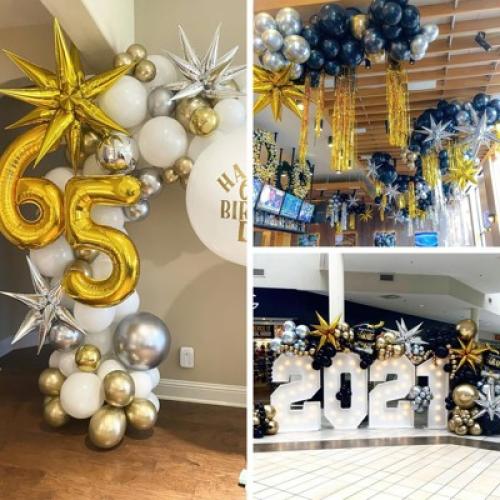 PartyWoo Balloons Metallic Gold 22 Inch Star 18 12 10 5 Inch 110 pcs