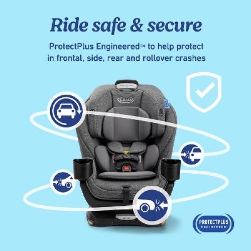 Graco Extend2Fit 3-in-1 Convertible Car Seat - Cullen: Forward & Rear Facing, LATCH, 50 lbs Limit, Polyester